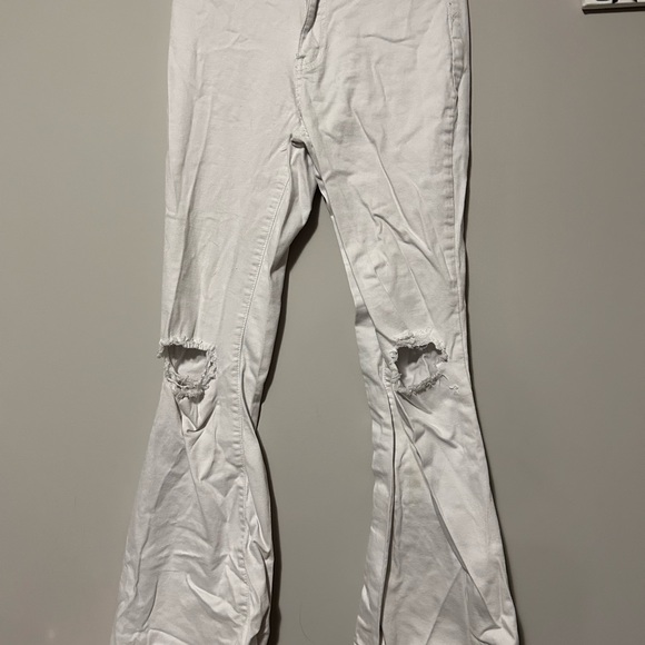 White Distressed Flare Jeans - Picture 2 of 2